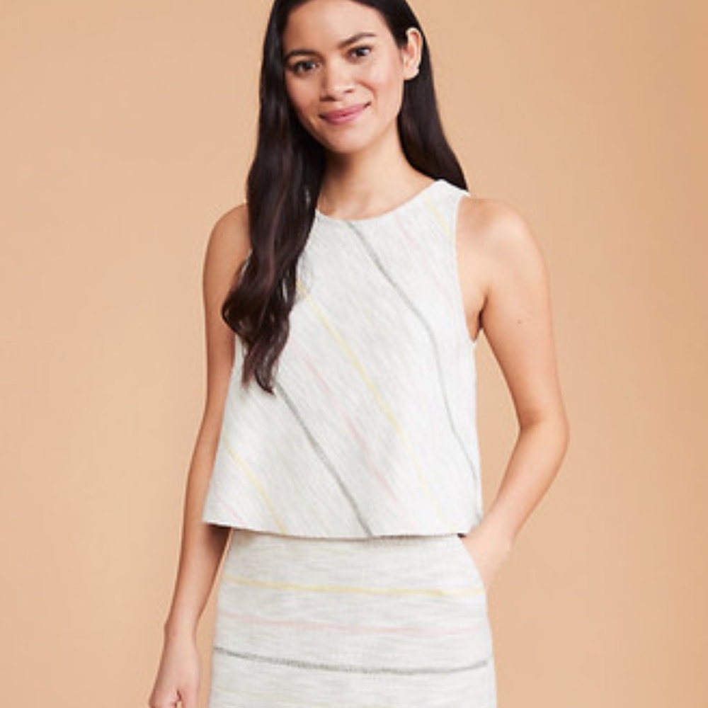Lou and Grey Striped Boucle Cropped Tank